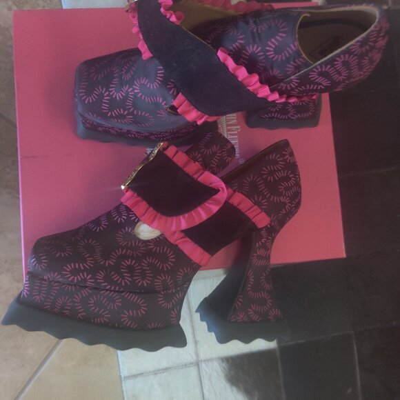 John Fluevog for Zandra Rhodes munster shoes size 13 W 11M New - Picture 2 of 4